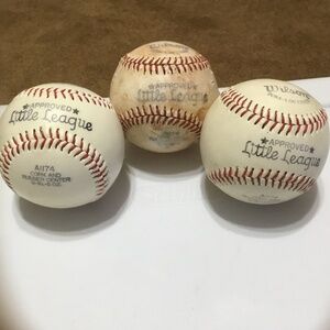 3 Little League Baseballs A1174 model (2 Nice and one played with)